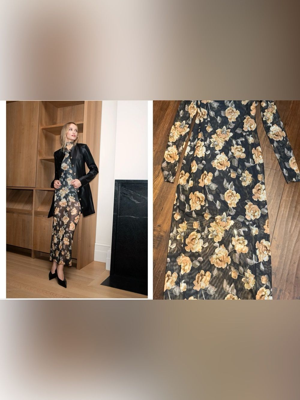 NWT Favorite Daughter Sheer Fantasy Maxi Dress Golden Flowerbed Small